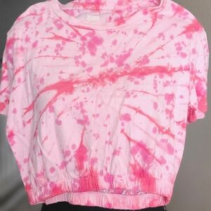PINK Victoria's Secret Pink Tie-Dye Cropped Tee